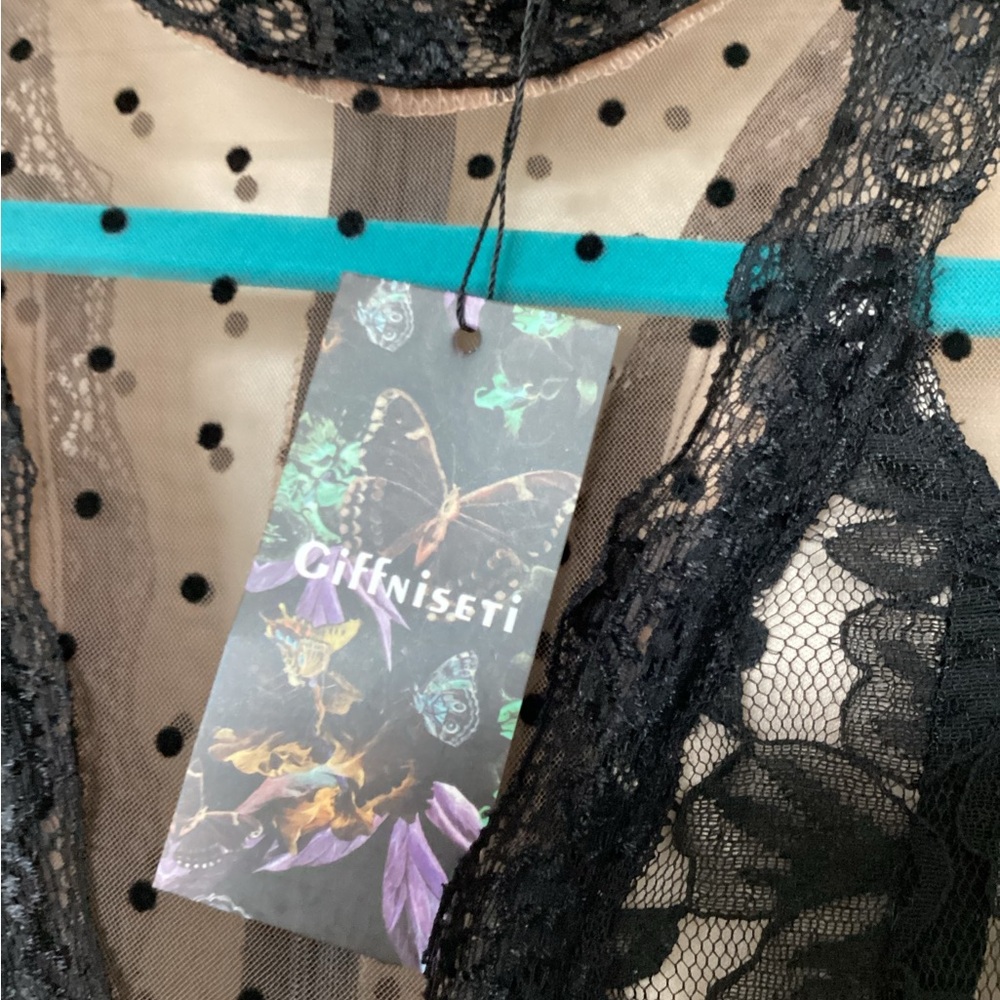 Chic Black and Tan Lace Long Sleeve Dress - Picture 9 of 9